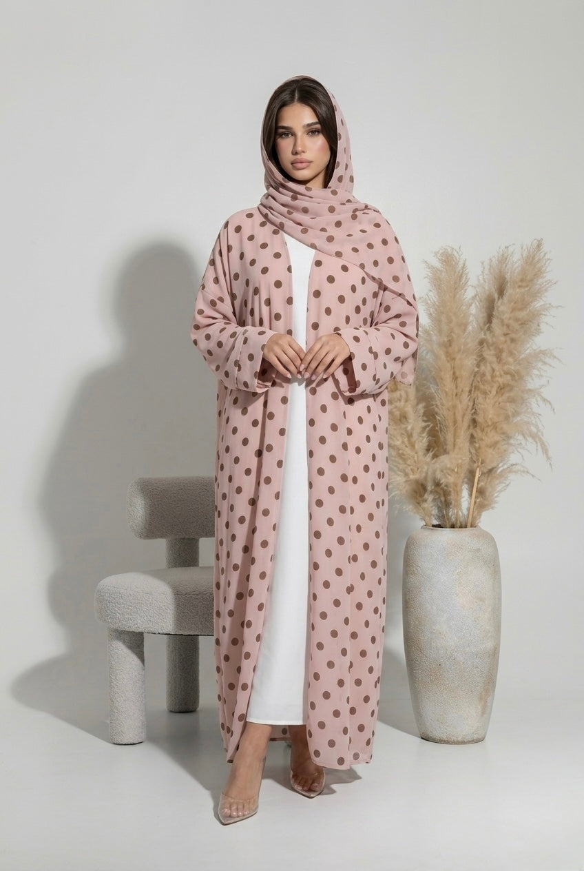 Abaya Polka Dots - Rose