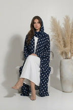 Abaya Polka Dots - Bleu Foncé