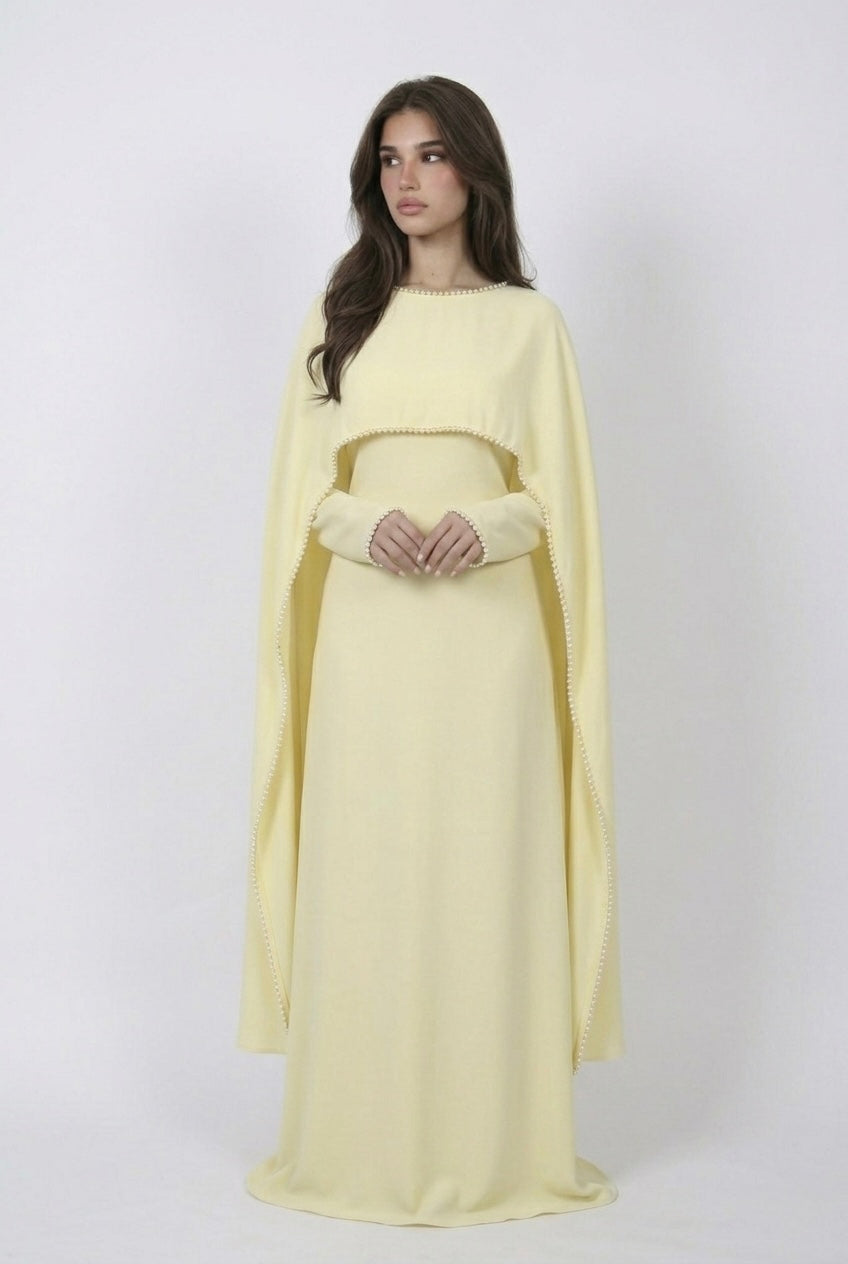 Robe Cape Majestueuse - Jaune beurre