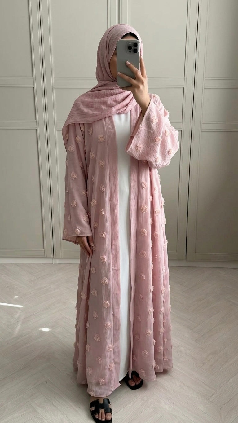 Abaya brodée à fleurs