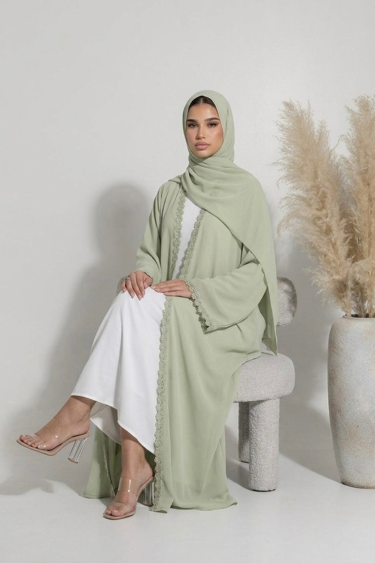 Abaya Rosace - Vert
