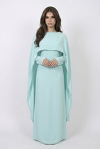 Robe Cape Majestueuse - bleu turquoise