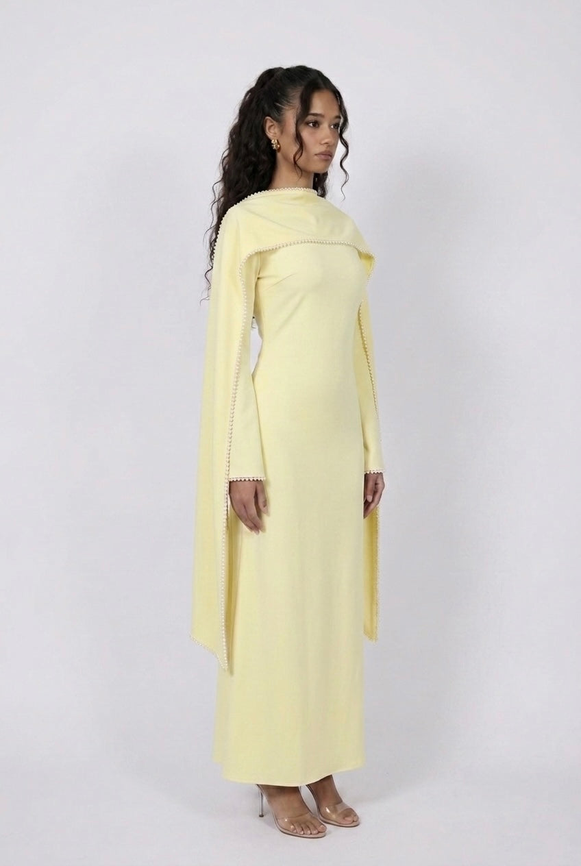 Robe Cape Majestueuse - Jaune beurre