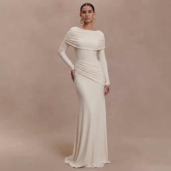 Robe double drapé
