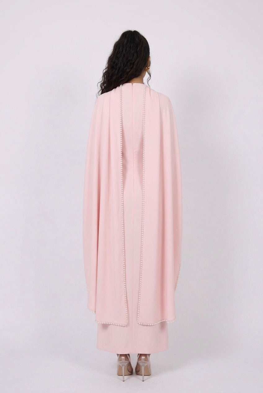 Majestic Cape Dress - Pink