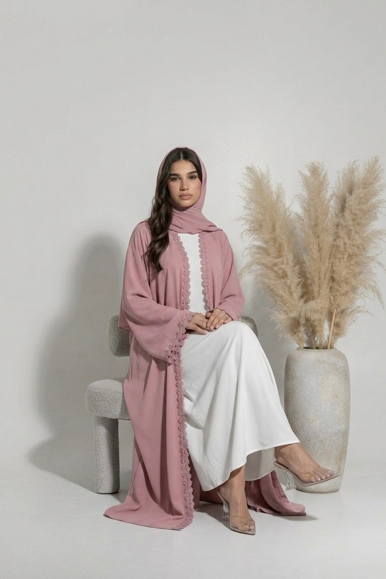 Abaya Rosace - Rose