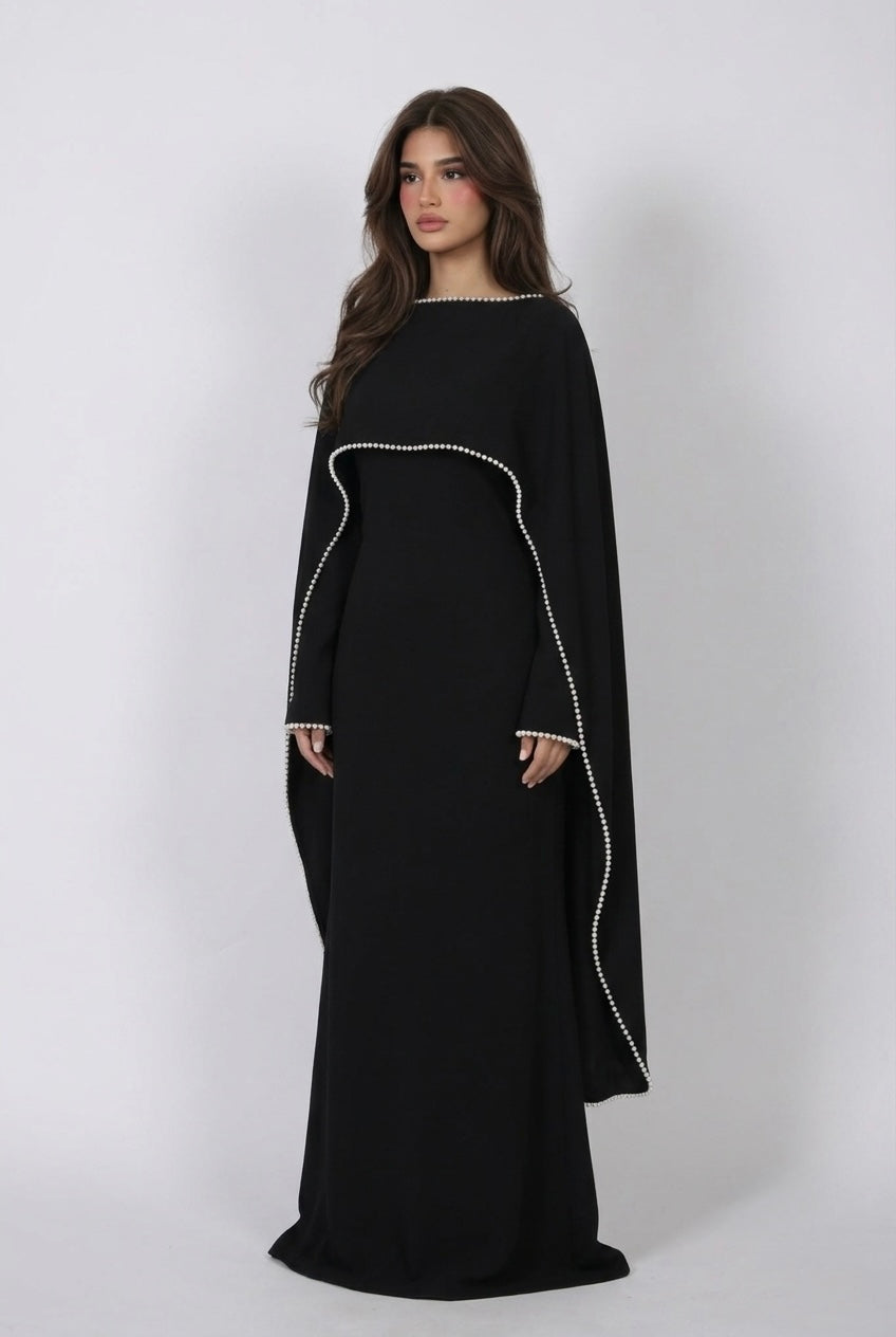 Robe Cape Majestueuse - Noir