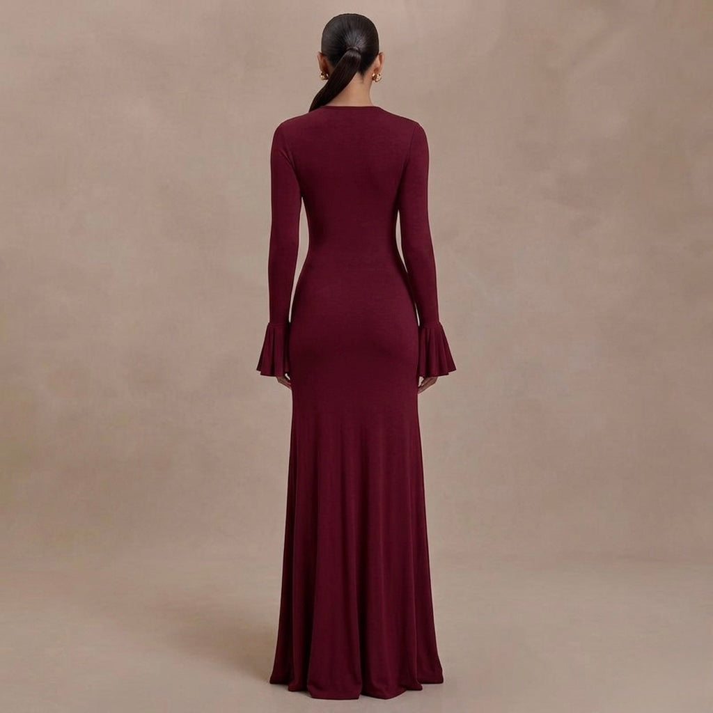 Robe fourreau à manches évasées