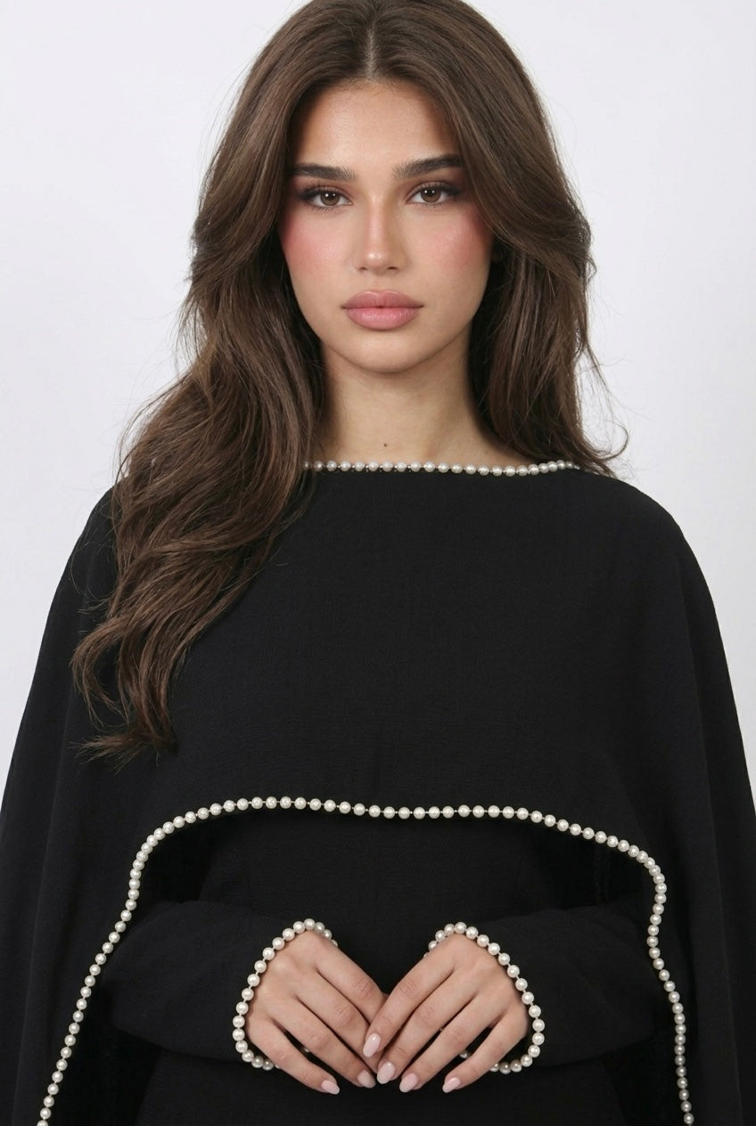 Robe Cape Majestueuse - Noir