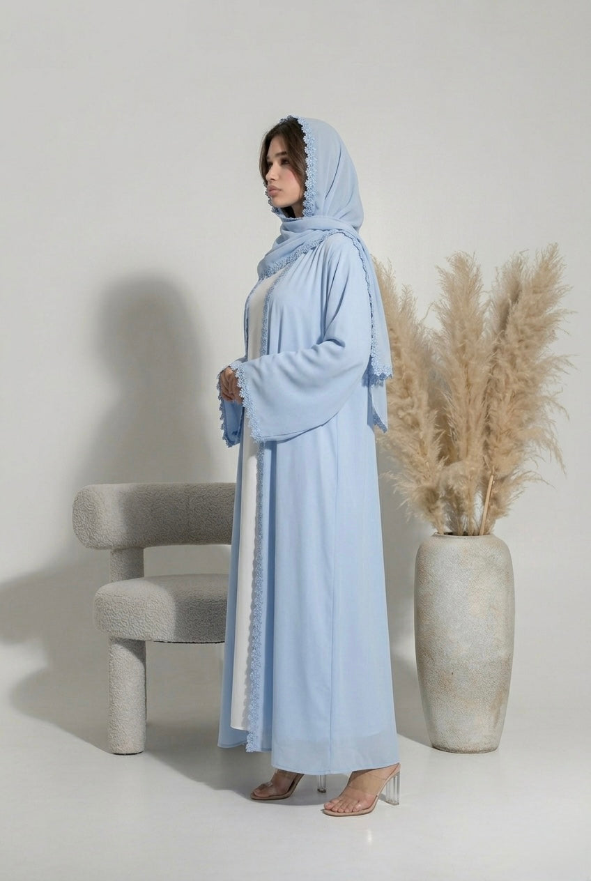 Abaya Rosace - bleu