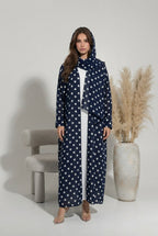 Abaya Polka Dots - Bleu Foncé