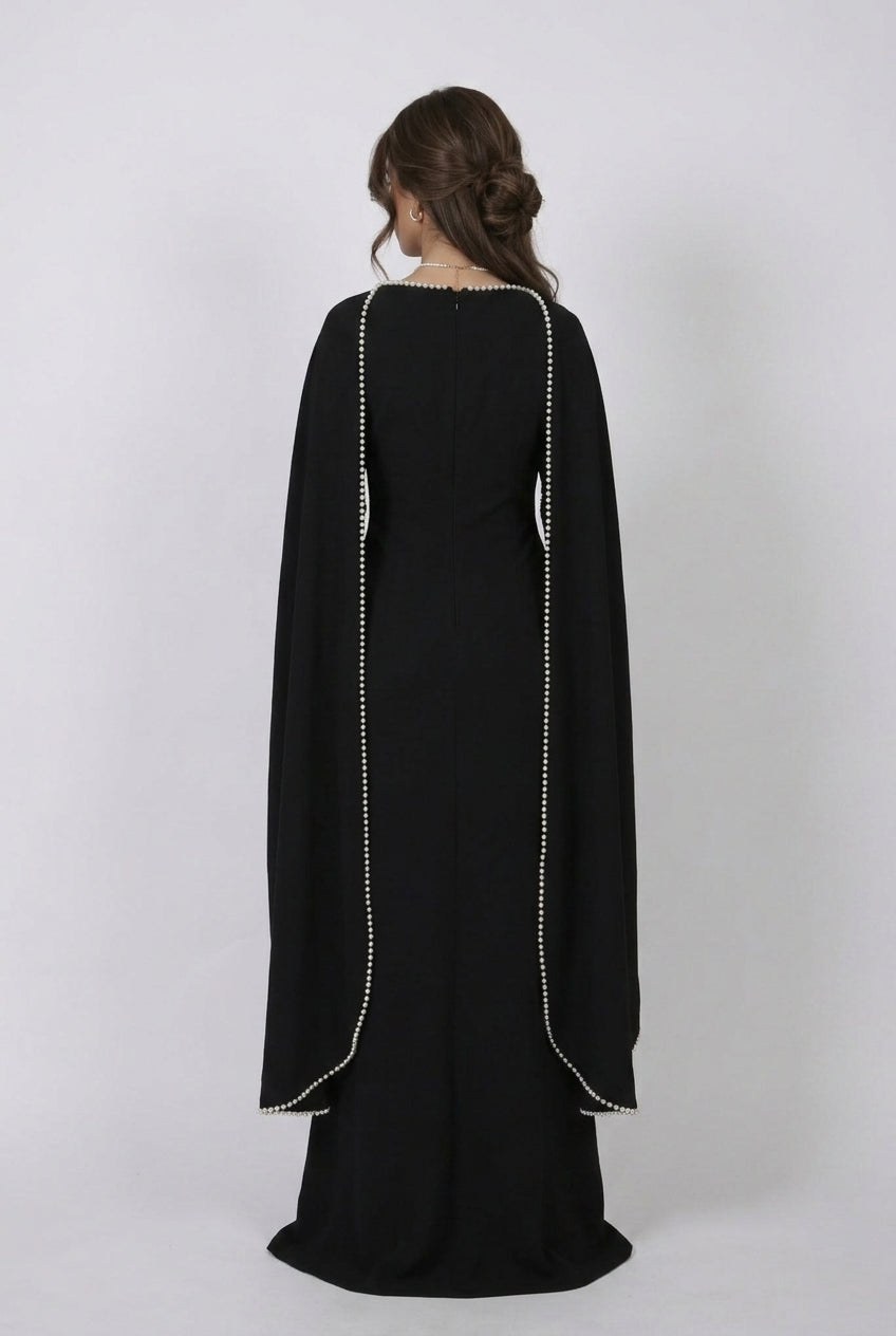 Robe Cape Majestueuse - Noir