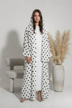 Abaya Polka Dots - blanche