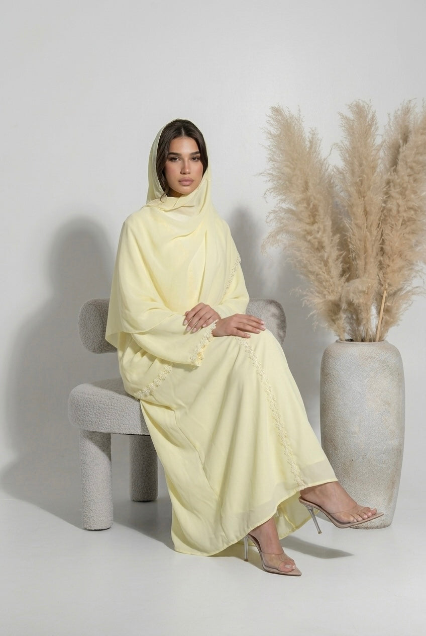 Abaya Rosace - Jaune