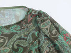 Green floral print dress