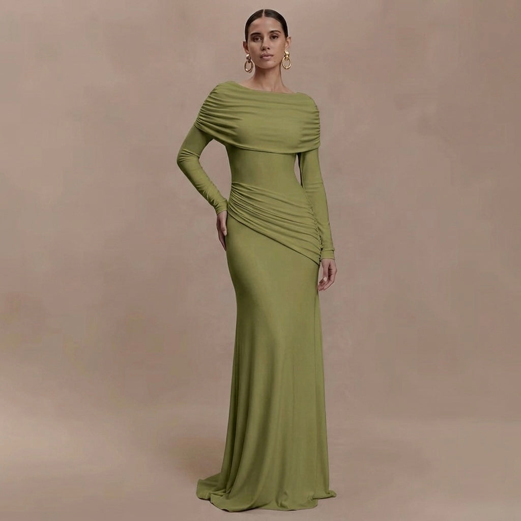 Robe double drapé