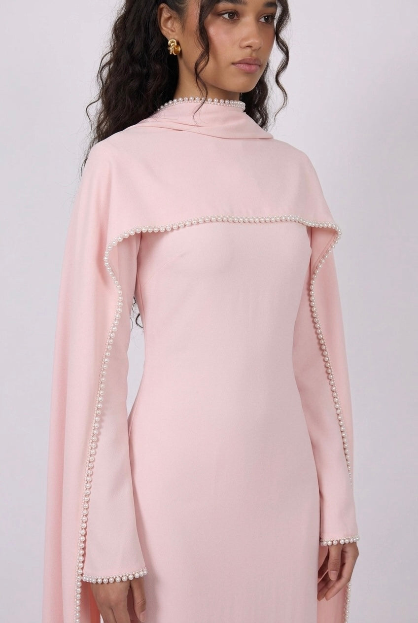 Majestic Cape Dress - Pink