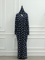 Abaya Polka Dots - Bleu Foncé