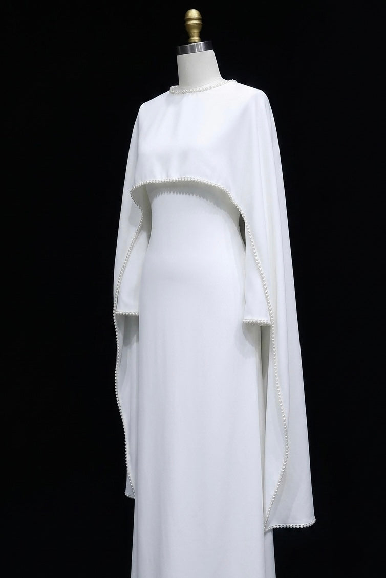 Robe Cape Majestueuse - Blanche