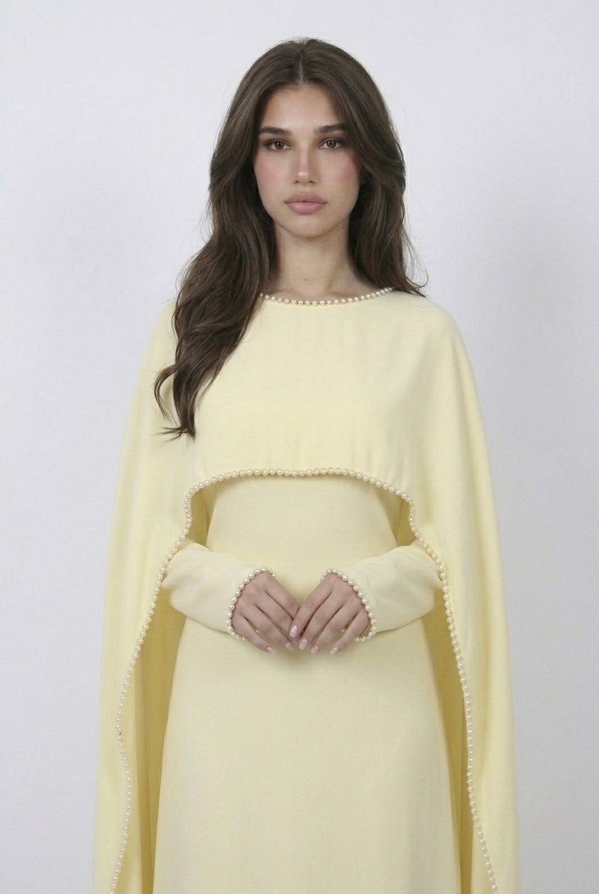 Robe Cape Majestueuse - Jaune beurre