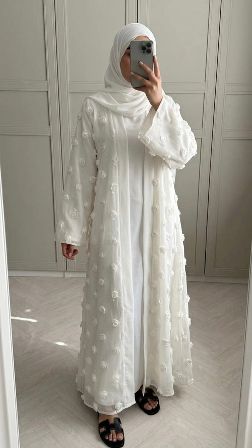 Abaya brodée à fleurs