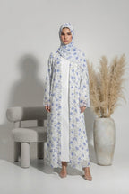 Abaya à fleur bleu