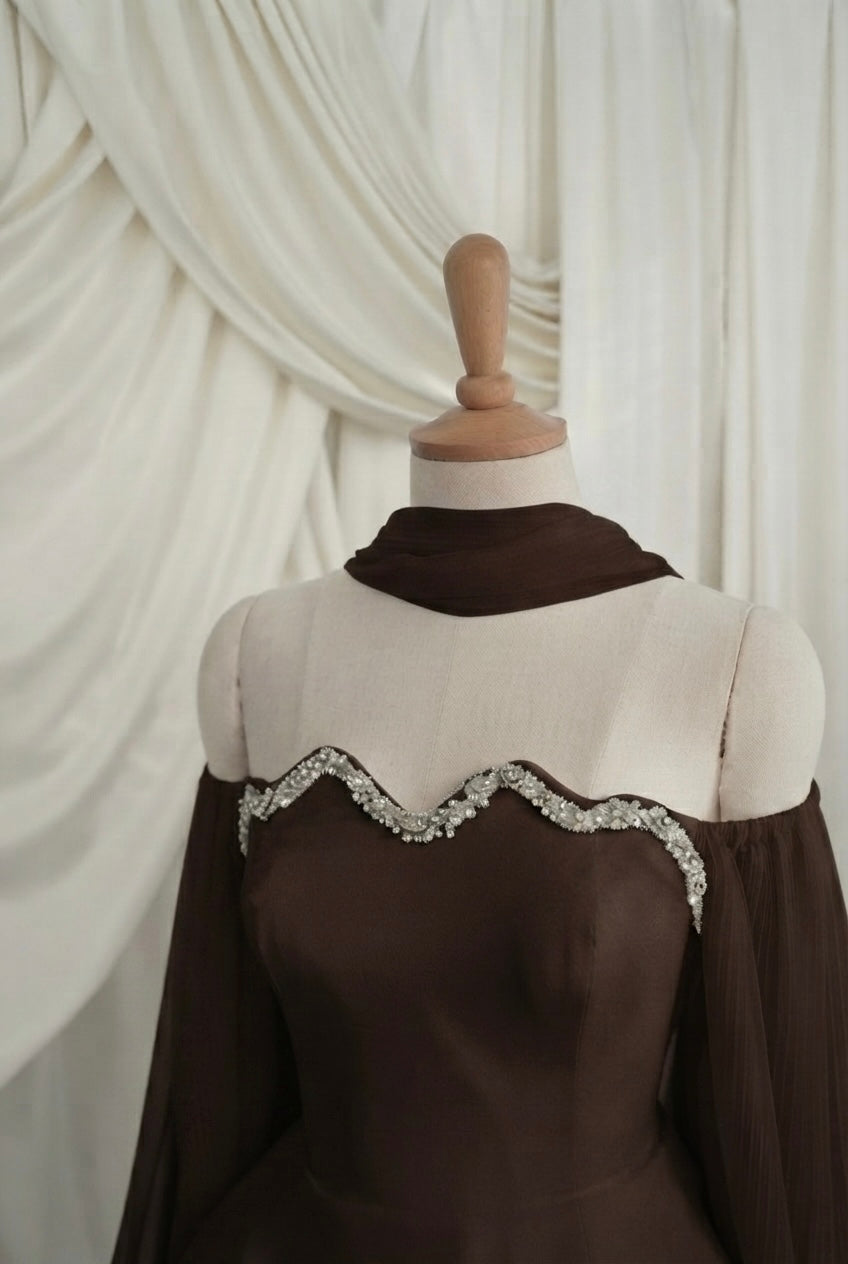 Robe Voile de Nymphe - Marron