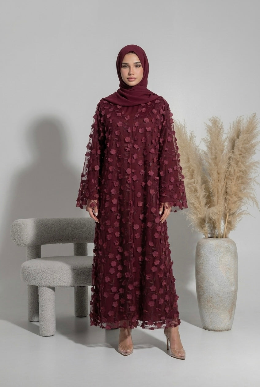 Abaya Collection Rose Rouge