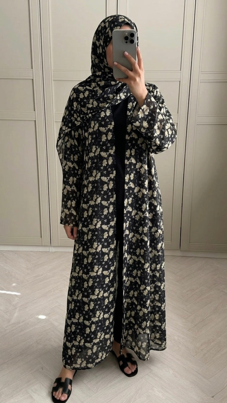 Abaya à fleurs