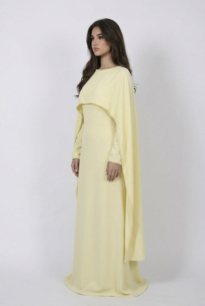 Robe Cape Majestueuse - Jaune beurre