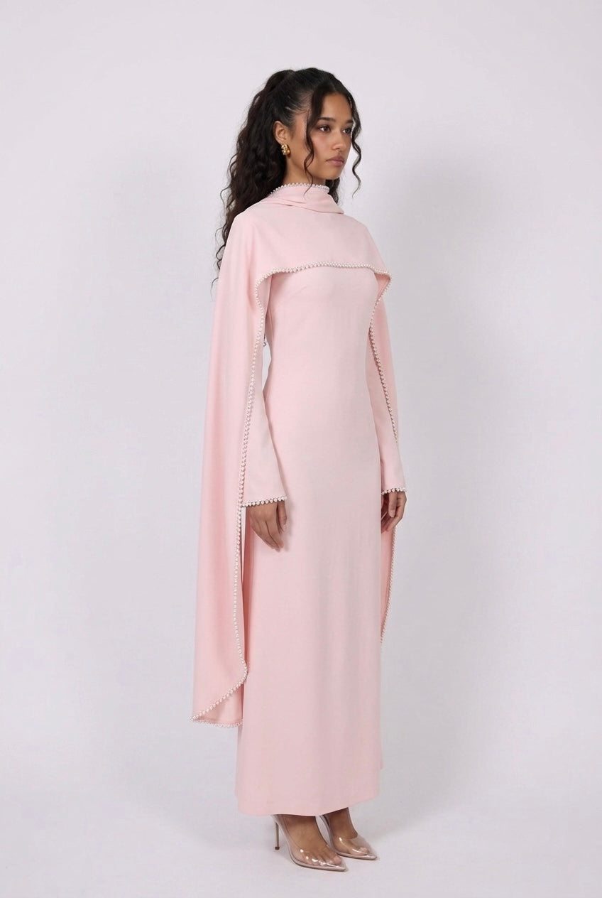 Majestic Cape Dress - Pink