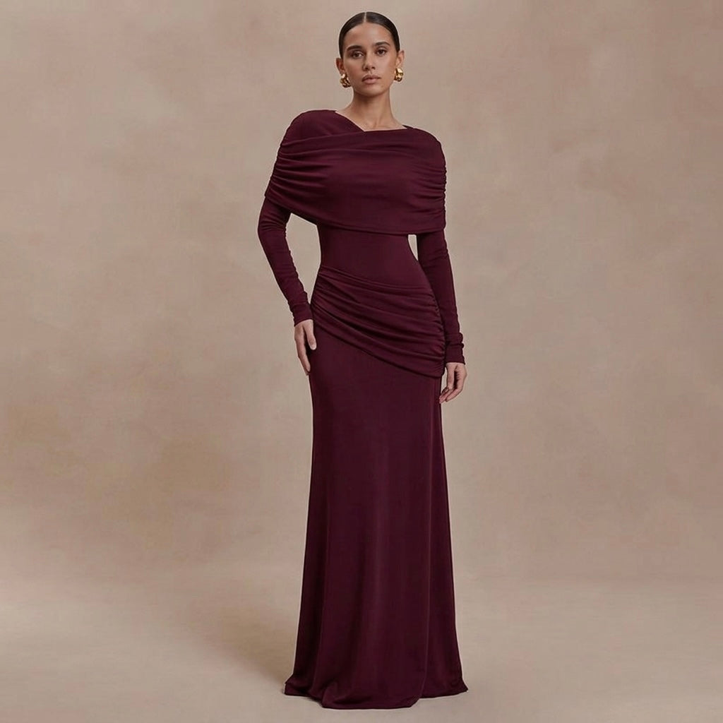 Robe double drapé